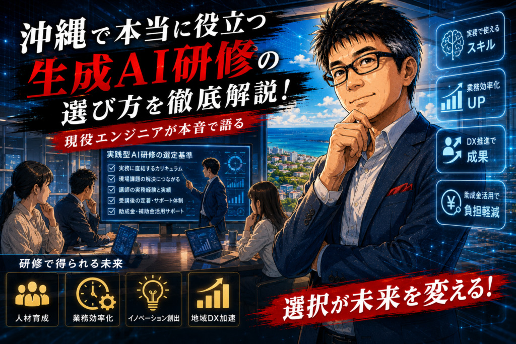 実践型生成AI研修を沖縄で選ぶなら何を基準にすべきか——現役エンジニアが本音で解説
