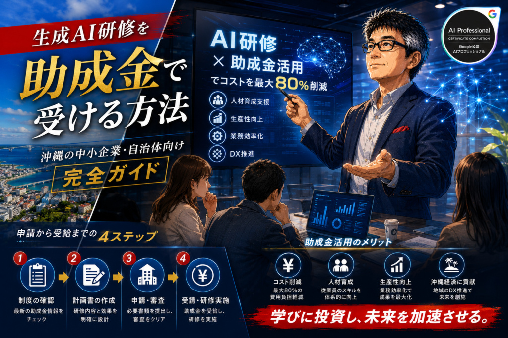 生成AI研修を助成金で受ける方法——沖縄の中小企業・自治体向け完全ガイド