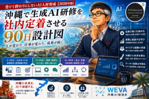 沖縄で生成AI研修を社内定着させる90日設計図｜受けて終わりにしないAI人材育成【2026年版】